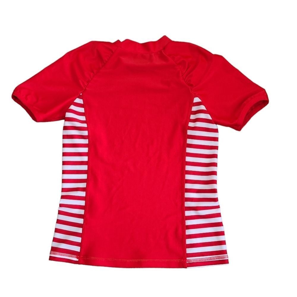 Cat & Jack Girls Cherry USA Short Sleeve Rash Guard Swim Shirt Red Sz M (7/8) - Picture 3 of 5